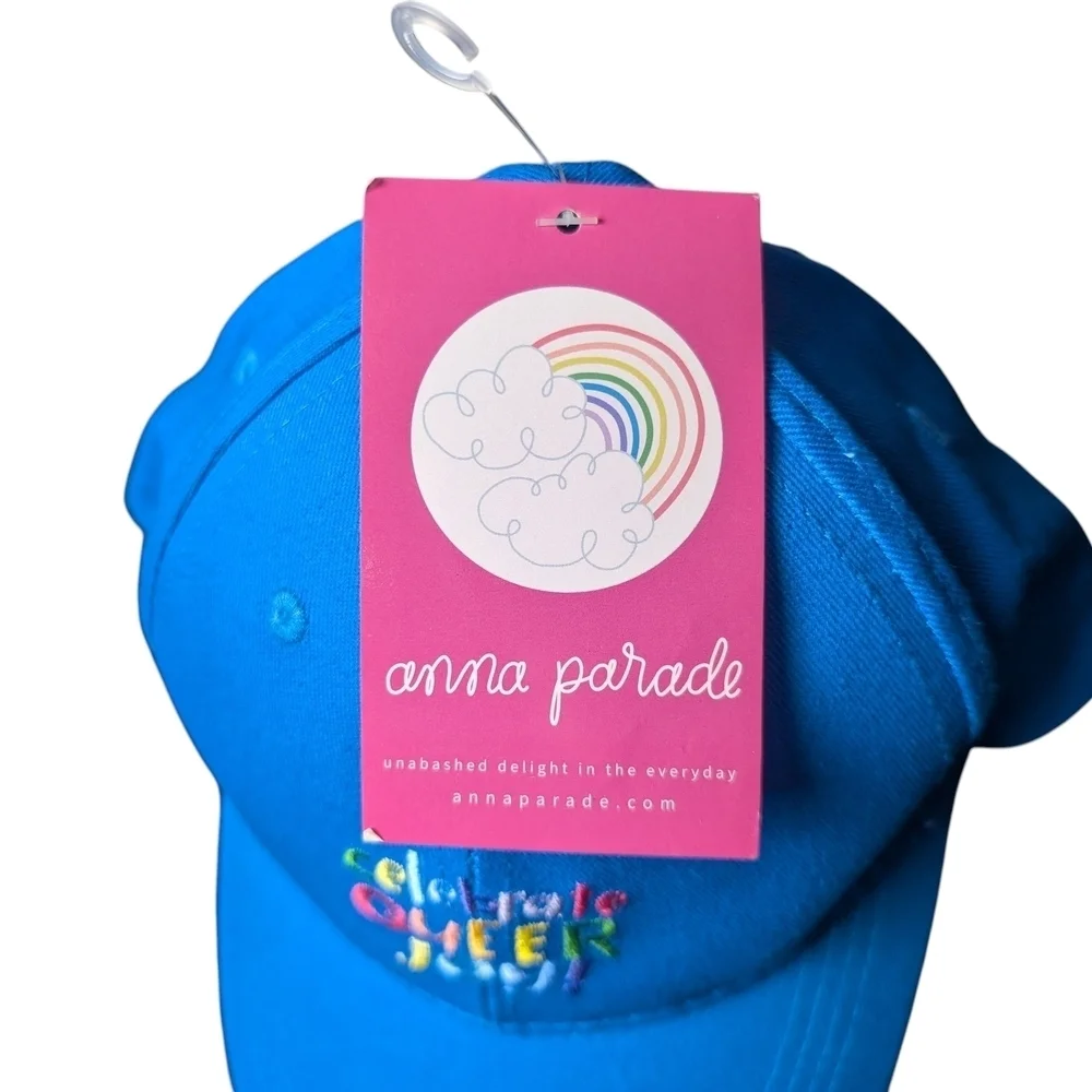 New Celebrate Queer Joy! Blue Embroidered Cap Hat Pride LGBTQ Gay Rights Ally